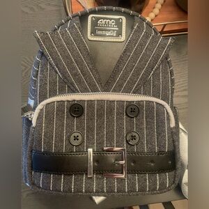 Loungefly Black and Gray Pinstripe AMC Backpack